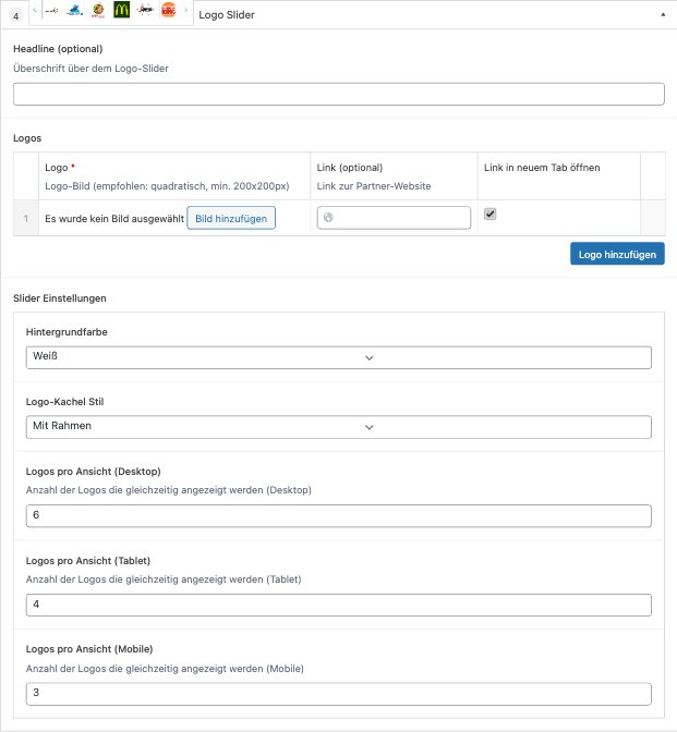 Logo Slider ACF-Felder