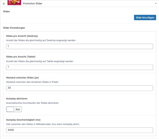 Promotion Slider ACF-Felder