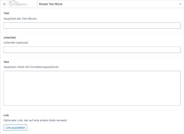 Simple Text Block ACF-Felder