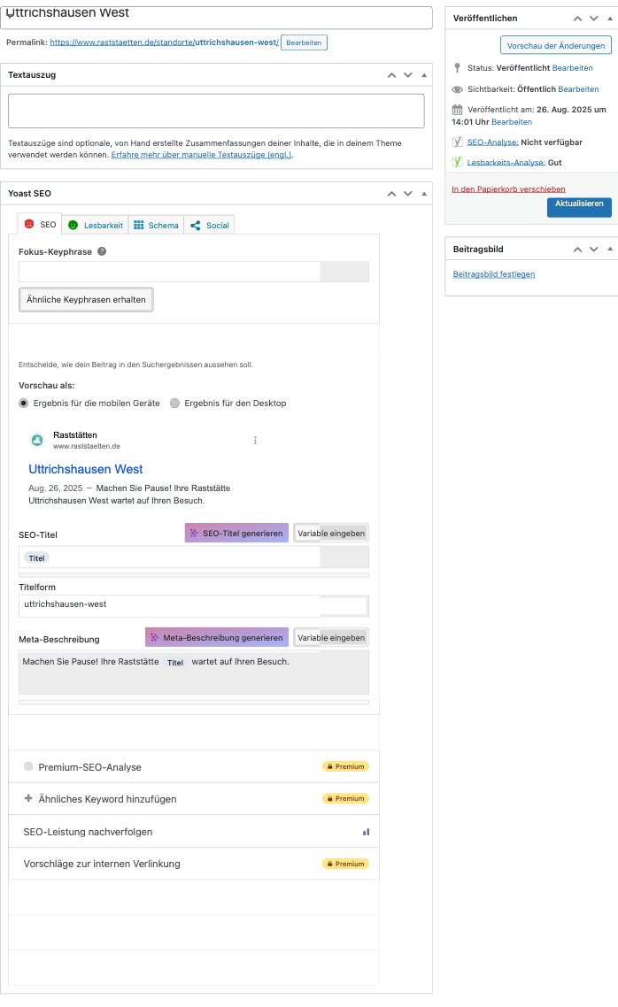 Standort-Editor auf raststaetten.de
