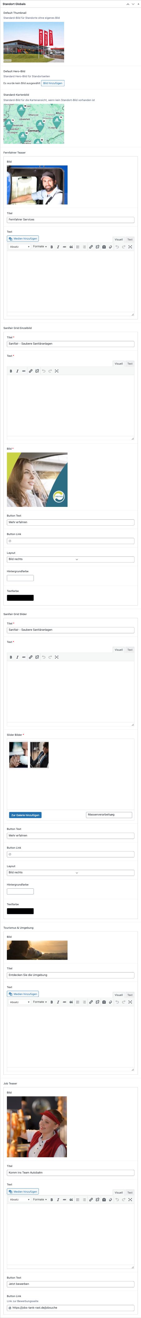 Standard-Bilder im Backend